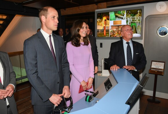 Le prince William et Kate Middleton en visite au musée Maritime à Hambourg, le 21 juillet 2017.