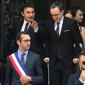 Anne Hidalgo - Bruno Julliard (premier adjoint à la Maire de Paris chargé de la Culture, du patrimoine, des métiers d'art, des relations avec les arrondissements et de la nuit) s'est marié avec Paul Le Goff à la mairie du 10e arrondissement de Paris, le 8 juillet 2017.