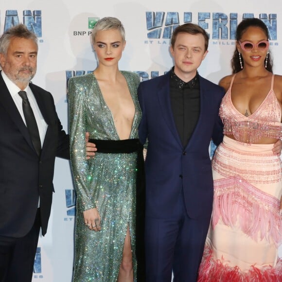 Luc Besson, Cara Delevingne, Dane DeHaan et Rihanna - Avant-première du film "Valérian et la Cité des mille planètes" de L. Besson à la Cité du Cinéma à Saint-Denis, le 25 juillet 2017.