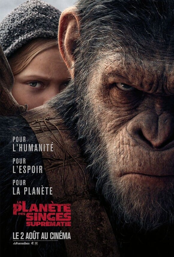 Affiche du film La Planète des singes - Suprématie, en salles le 2 août 2017