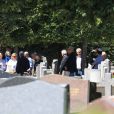 Exclusif - Gilbert Coullier et Luis Ferrnandez - Obsèques de l'agent artistique Charley Marouani au cimetière nouveau de Neuilly-sur-Seine le 3 août 2017