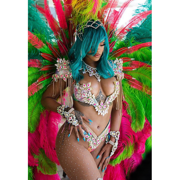 Photo de Rihanna à La Barbade, pour le festival Crop Over 2017. Août 2017.