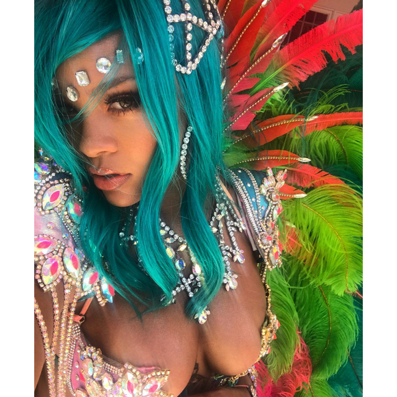 Photo de Rihanna à La Barbade, pour le festival Crop Over 2017. Août 2017.