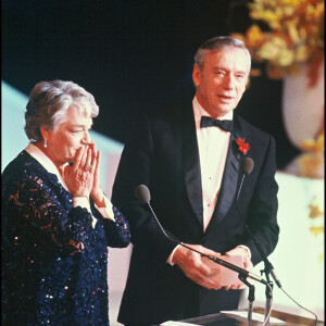 Simone Signoret et Yves Montand à la cérémonie des César, le 3 mars 1985 à Paris.