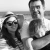Jean-François Piège, sa compagne Elodie et leur petit Antoine le 10 août à Malibu.