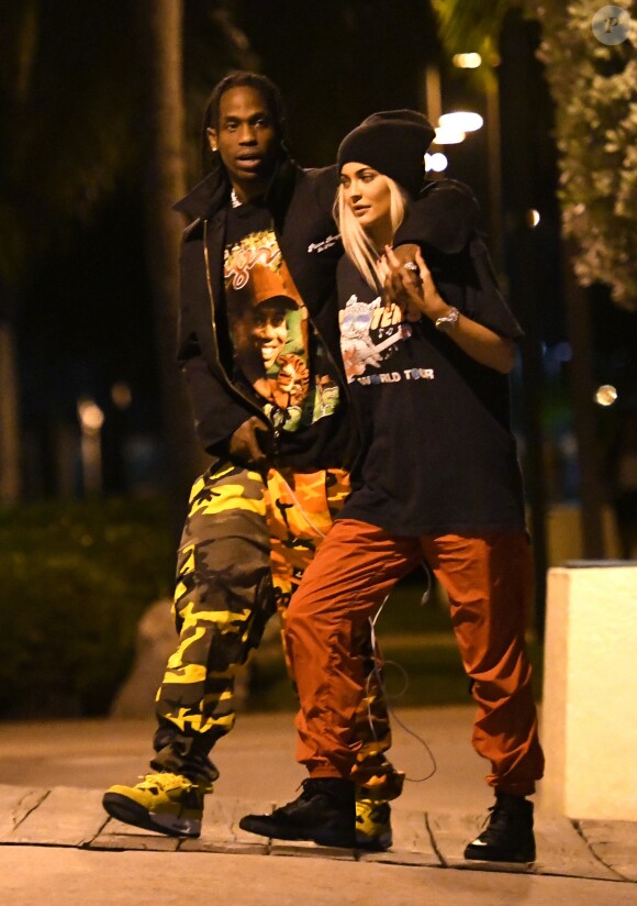 Travis Scott et Kylie Jenner à Miami, le 7 mai 2017.