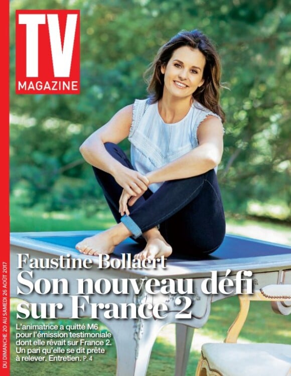 Faustine Bollaert en couverture du numéro de TV Magazine du 20 au 26 août 2017.