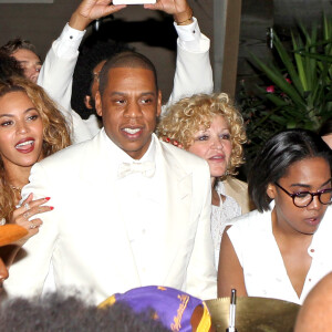 Beyoncé et son mari Jay-Z à la fête du mariage de Solange Knowles et Alan Ferguson sur le thème de "Mardi Gras" dans le quartier français de la Nouvelle-Orléans, le 16 novembre 2014.