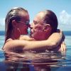 Johnny et Laeticia Hallyday lors de leurs vacances à Saint-Barthélemy, le 13 août 2017.