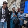 Exclusif - Céline Dion et Pepe Munoz sont allés déjeuner au restaurant italien Paparazzi au square de l'Opéra-Louis Jouvet et sont ensuite allés faire du shopping chez Dior avenue Montaigne et chez Balmain rue François 1er avant de revenir à l'hôtel Royal Monceau à Paris, France, le 8 août 2017.