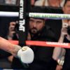 Image du combat entre Floyd Mayweather et Conor McGregor le 26 août 2017 à la T-Mobile Arena à Las Vegas. L'Américain a remporté le duel à la 10e reprise par KO technique (arrêt de l'arbitre).