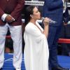 Demi Lovato a chanté l'hymne national américain avant le combat entre Floyd Mayweather et Conor McGregor le 26 août 2017 à la T-Mobile Arena à Las Vegas.