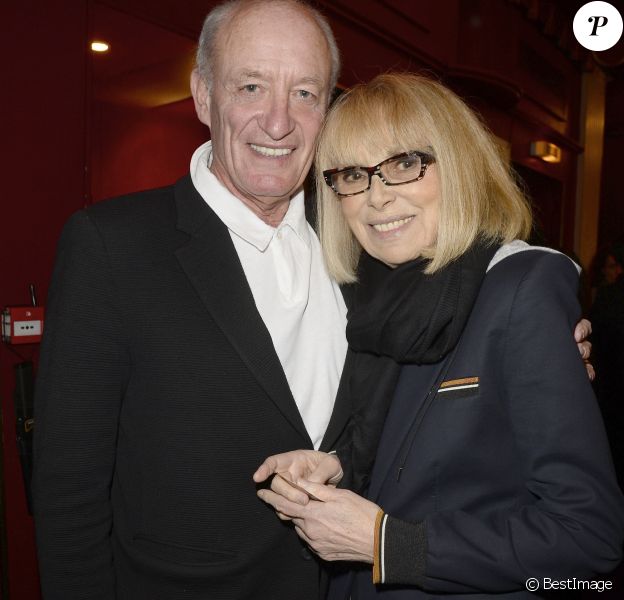 Exclusif - Pascal Desprez sa femme et Mireille Darc - People à la générale de la pièce "A torts et à raison" au théâtre Hébertot à Paris le 25 janvier 2016. © Coadic Guirec/Bestimage