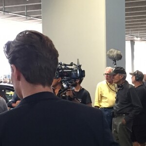 Exclusif - Clint Eastwood sur le tournage de son prochain film "The 15:17 to Paris" à l'aéroport de Paris-Charles-de-Gaulle à Roissy en France, le 23 août 2017.