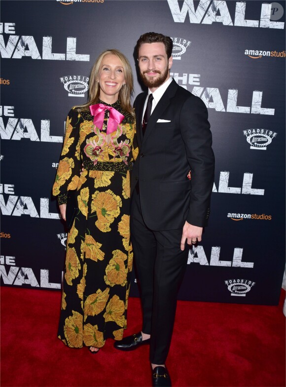 Sam Taylor-Johnson et son mari Aaron Taylor-Johnson à la première de "The Wall World" à New York, le 27 avril 2017. © CPA/Bestimage
