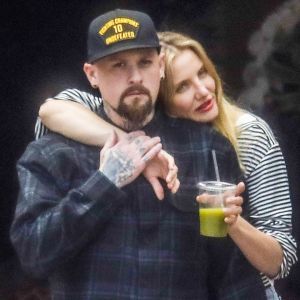 Cameron Diaz et son mari Benji Madden sortent d'un déjeuner en amoureux au Bouchon à Beverly Hills le 5 juin 2017.