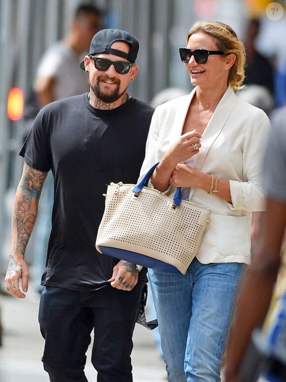 Cameron Diaz et Benji Madden à New York, le 8 septembre 2014.