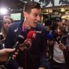 Le champion du monde du 800m, Pierre-Ambroise Bosse, arrive Gare du Nord à Paris, le 12 août 2017.