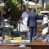 Amal et George Clooney quittent leur hôtel à Venise avec leurs jumeaux Ella et Alexander, le 03 septembre 2017