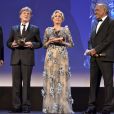 Paolo Baratta et Alberto Barbera - Jane Fonda et Robert Redford reçoivent un lion D'or pour l'ensemble de leurs carrière lors du 74ème Festival International du Film de Venise (Mostra) le 1er septembre 2017. © Future-Image via ZUMA Press / Bestimage
