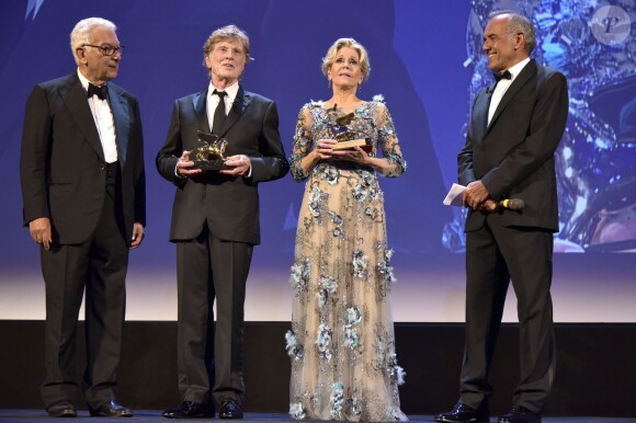 Paolo Baratta et Alberto Barbera - Jane Fonda et Robert Redford reçoivent un lion D'or pour l'ensemble de leurs carrière lors du 74ème Festival International du Film de Venise (Mostra) le 1er septembre 2017. © Future-Image via ZUMA Press / Bestimage