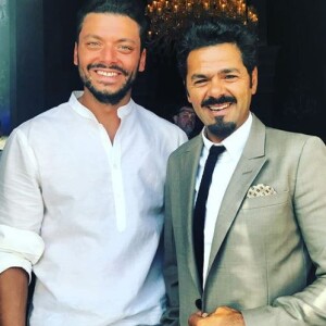 Jamel Debbouze sur le tournage d'"Alad 2" avec Kev Adams. Instagram, août 2017.