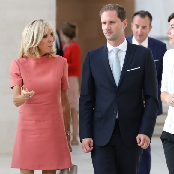 Brigitte Macron (Trogneux), Gauthier Destenay (le mari de X. Bettel, le premier ministre du Luxembourg) - Visite du musée d'art moderne Grand-Duc Jean (MUDAM) à Luxembourg, le 29 août 2017.