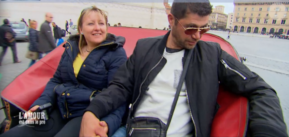 Julie et Jean-Michel dans "L'amour est dans le pré", le 18 septembre 2017.