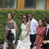 Pippa, Carole et James Middleton arrivent au tournoi de Wimbledon pour la finale le 16 juillet 2017 à Londres