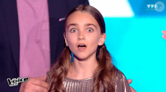 Angelina sacrée gagnante de "The Voice Kids 4" (TF1), samedi 30 septembre 2017.