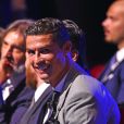Cristiano Ronaldo, le joueur portugais du Real Madrid, pendant le tirage au sort de l'UEFA Champions League 2017/2018 et la remise du trophée du meilleur joueur et de la meilleure joueuse de la saison 2016/2017 au Grimaldi Forum à Monaco le 24 août 2017. © Bruno Bebert/Bestimage
