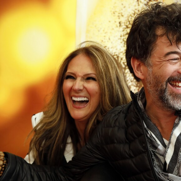 Stéphane Plaza et Nayah, sosie de Céline Dion, participent à la 81e Foire du Dauphiné à Romans-sur-Isère, le 1er octobre 2017.