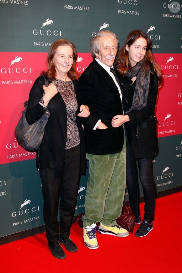 Jean Rochefort avec sa femme Francoise et sa fille Clémence - Dans le cadre du Gucci Paris Masters a eu lieu l'épreuve "Style & Competition for AMADE" a Villepinte le 7 décembre 2013.