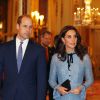 Le prince William, duc de Cambridge, Catherine Kate Middleton (enceinte) , duchesse de Cambridge à la réception "World mental health day" au palais de Buckingham à Londres le 10 octobre 2017.