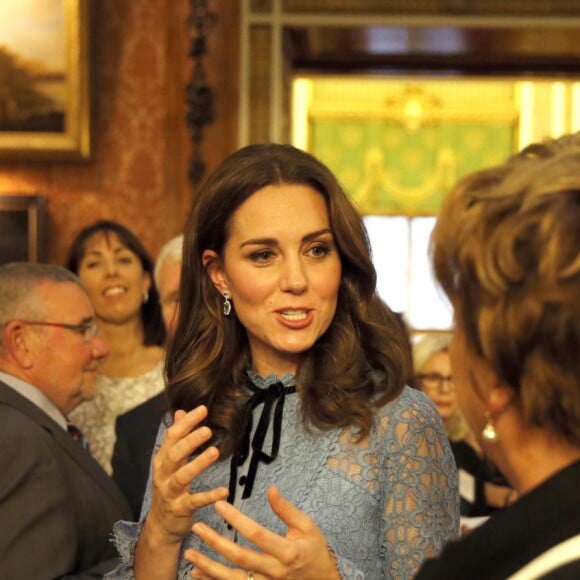 Catherine Kate Middleton (enceinte) , duchesse de Cambridge à la réception "World mental health day" au palais de Buckingham à Londres le 10 octobre 2017.