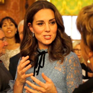 Catherine Kate Middleton (enceinte) , duchesse de Cambridge à la réception "World mental health day" au palais de Buckingham à Londres le 10 octobre 2017.