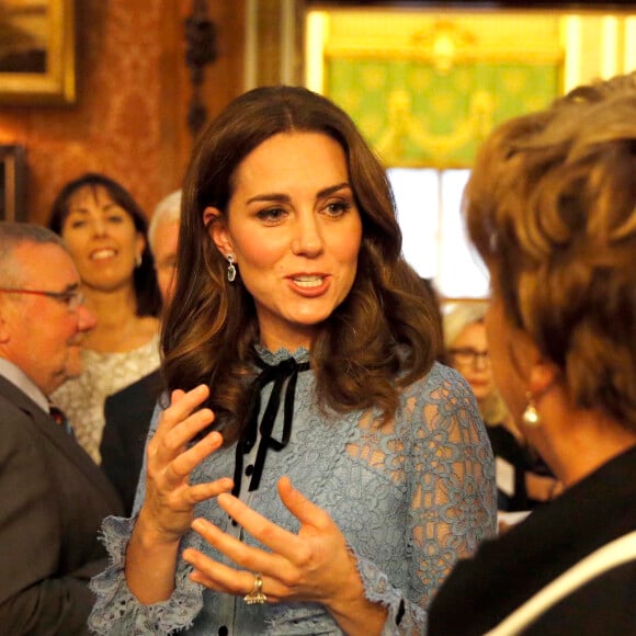 Catherine Kate Middleton (enceinte) , duchesse de Cambridge à la réception "World mental health day" au palais de Buckingham à Londres le 10 octobre 2017.