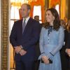 Le prince William, duc de Cambridge, Catherine Kate Middleton (enceinte) , duchesse de cambridge et le prince Harry à la réception "World mental health day" au palais de Buckingham à Londres le 10 octobre 2017.