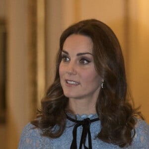 Catherine KAte Middleton, duchesse de Cambridge à la réception "World mental health day" au palais de Buckingham à Londres le 10 octobre 2017.