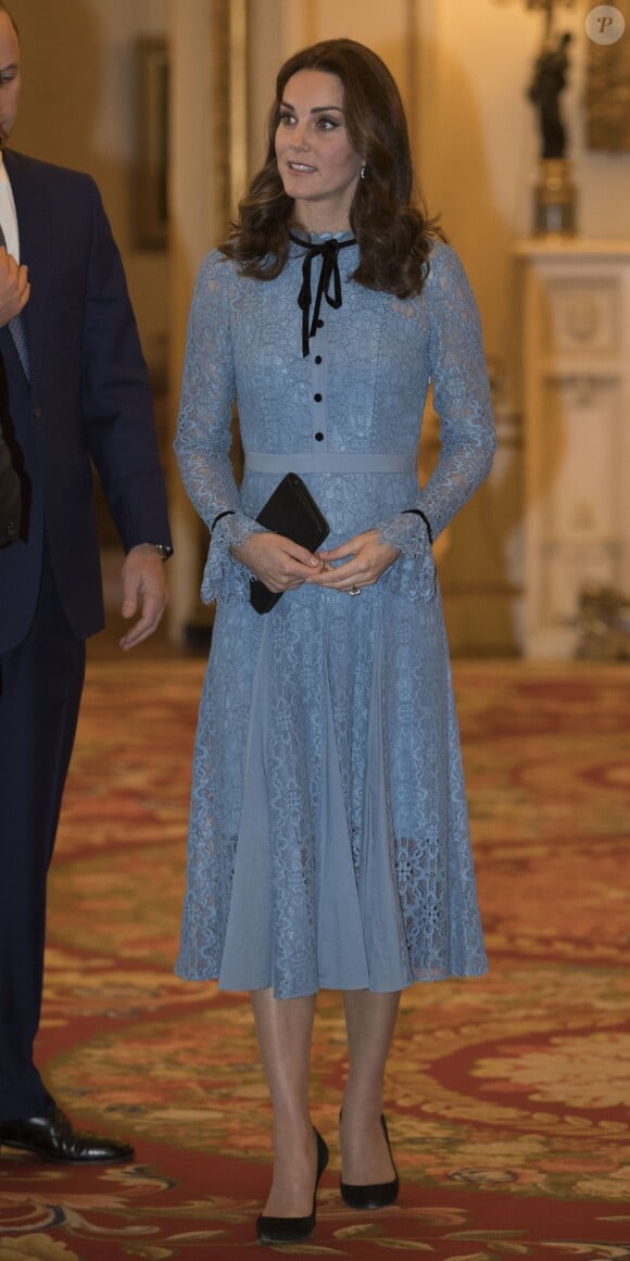Catherine KAte Middleton, duchesse de Cambridge à la réception "World mental health day" au palais de Buckingham à Londres le 10 octobre 2017.