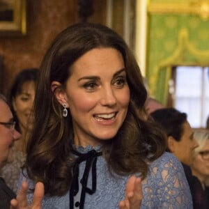 Catherine KAte Middleton, duchesse de Cambridge à la réception "World mental health day" au palais de Buckingham à Londres le 10 octobre 2017.