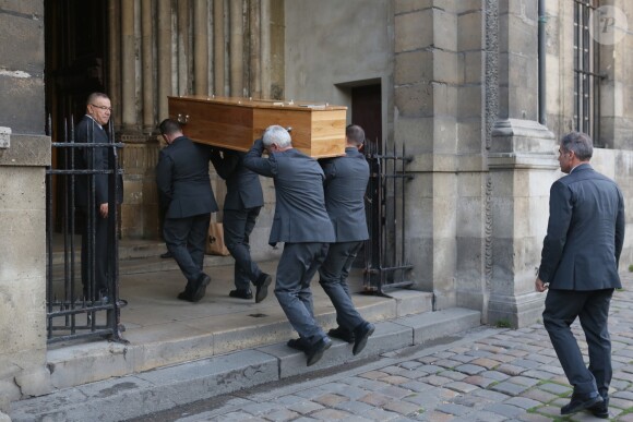 Obsèques de Hervé Léger (Hervé Peugnet, Hervé Leroux) en l'église de Saint-Germain-des-Prés. Paris, le 13 octobre 2017.