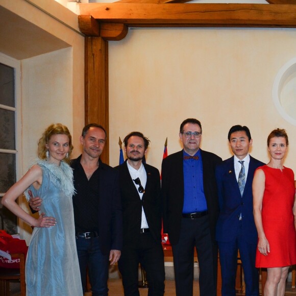 Exclusif - Sagamore Stevenin, Bernard Bories, Manuel Blanc, Andrew Lancaster, Laurie Cholewa et Caroline Proust ( en Courréges) lors de la clôture du 19ème Festival des Antipodes de Saint Tropez Le 14 octobre 2017 © Alexis Marizy / Bestimage