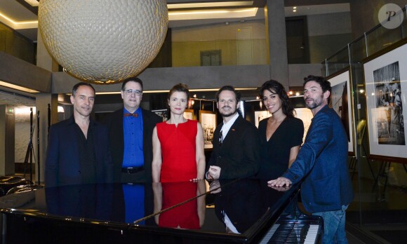 Exclusif - Sagamore Stevenin , Bernard Bories, Manuel Blanc , Andrew Lancaster , Laurie Cholewa et Caroline Proust (en Courréges) lors de la clôture du 19ème Festival des Antipodes de Saint Tropez Le 14 octobre 2017 © Alexis Marizy / Bestimage