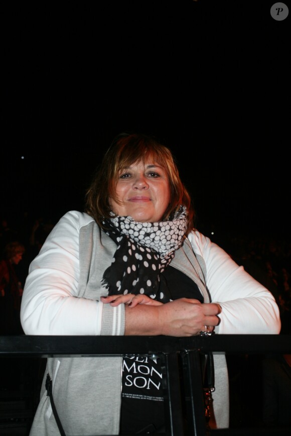 Michèle Bernier au concert de Michel Polnareff à l'AccorHotels Arena de Paris le 11 mai 2016.