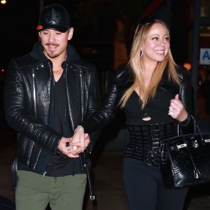 Exclusif - Mariah Carey et son compagnon Bryan Tanaka quittent le restaurant Blue Ribbon Brasserie à New York, le 17 octobre 2017.