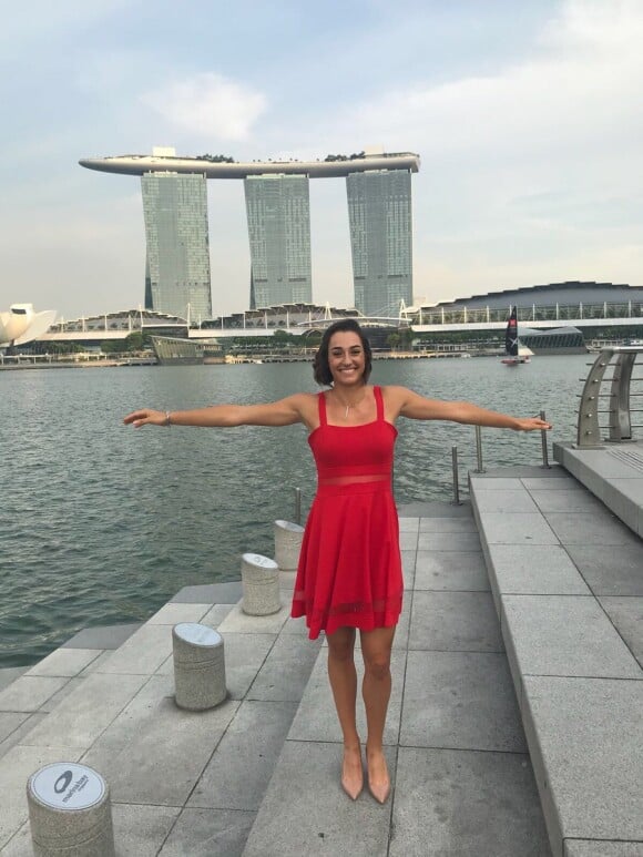 Caroline Garcia à Singapour le 20 octobre 2017 pour le WTA Finals 2017. Photo Twitter.