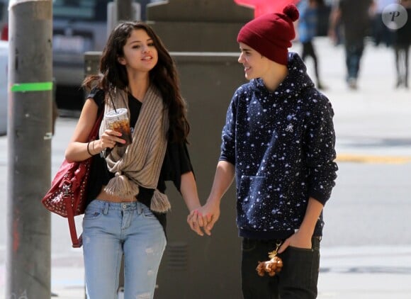 Selena Gomez et Justin Bieber à Los Angeles le 5 avril 2012