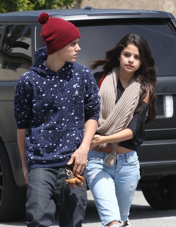 Selena Gomez et Justin Bieber à Los Angeles le 5 avril 2012