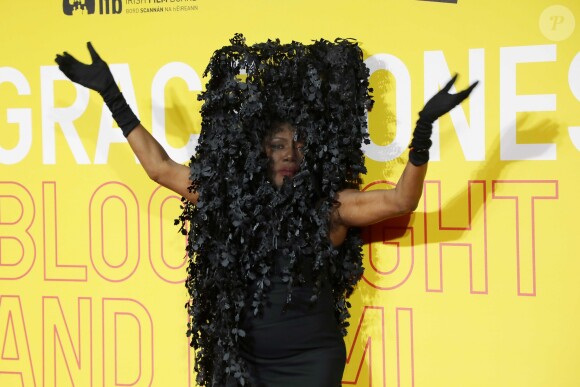 Grace Jones à l'avant-première de "Grace Jones: Bloodlight and Bami" à Londres, le 25 octobre 2017.